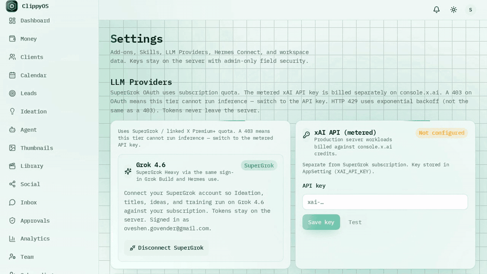 Settings in ClippyOS