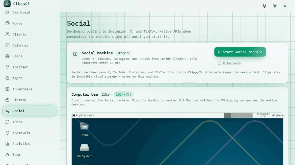 Social Machine inside ClippyOS
