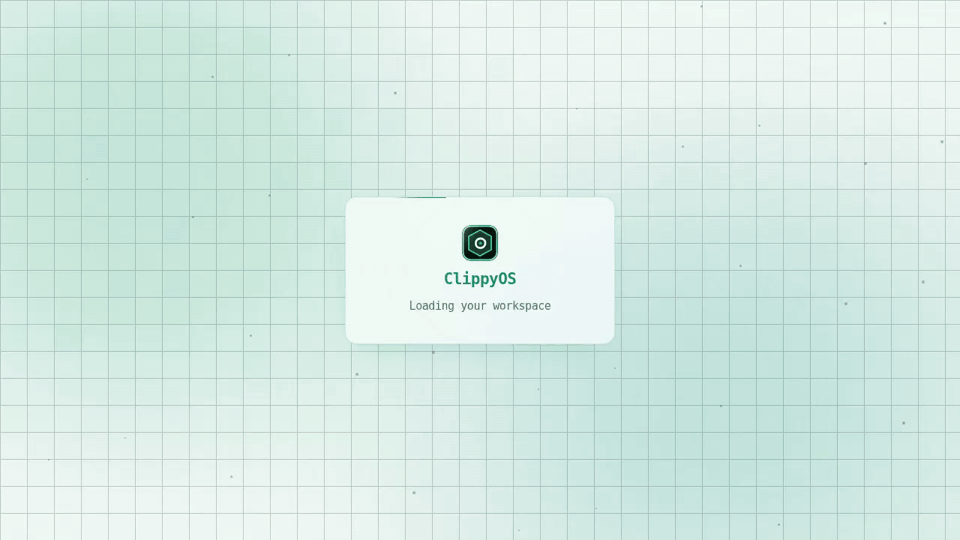 ClippyOS loading — the OS coming online